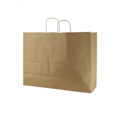 Torba papierowa brązowa z uchem skrętnym 50x18x39cm a'25