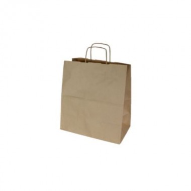 Torba papierowa brązowa z uchem skrętnym 30,5x17x34cm a'25