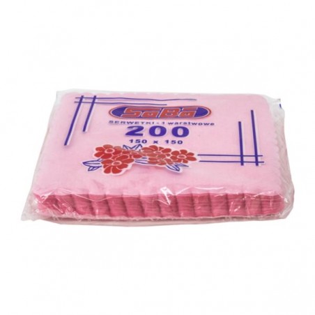 Serwetki gastronomiczne ząbkowane różowe 15x15 cm a'200