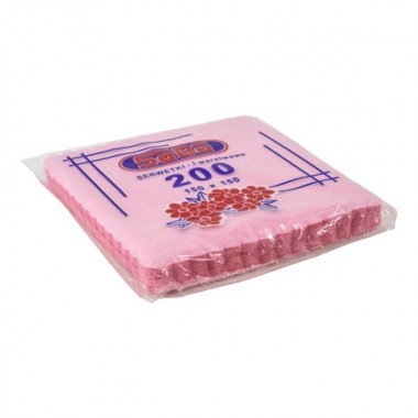 Serwetki gastronomiczne ząbkowane różowe 15x15 cm a'200