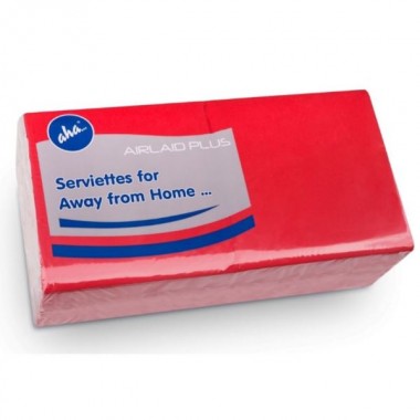 Serwetki 33x33 składane 1/4 1W czerwone a'500