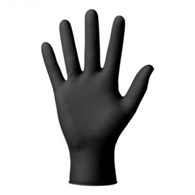 Rękawiczki nitrylowe czarne powergrip XL a'50