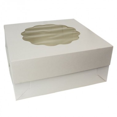 Pudełko cukiernicze 32x32x14cm białe z oknem 50szt