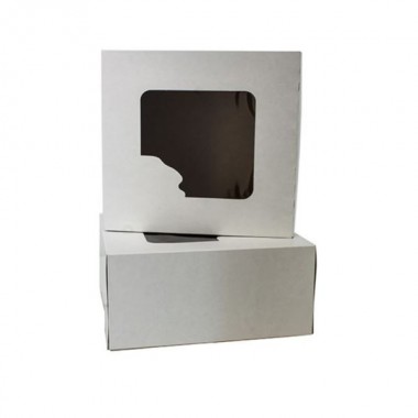 Pudełko cukiernicze 22x22x11cm białe z oknem 50szt