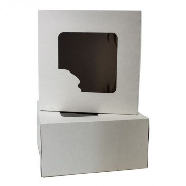 Pudełko cukiernicze 22x22x11cm białe z oknem a'50