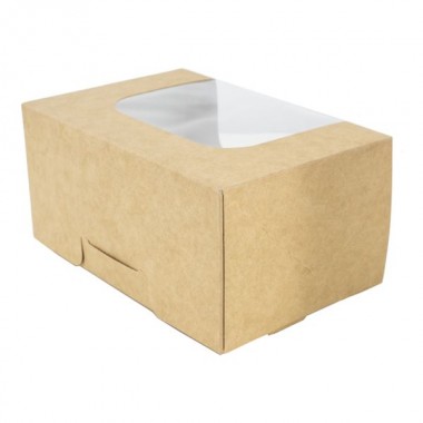 Pudełko cukiernicze 16,5x11x8cm kraft z oknem ECO 50szt