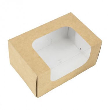 Pudełko cukiernicze 16,5x11x8cm kraft z oknem ECO a'50