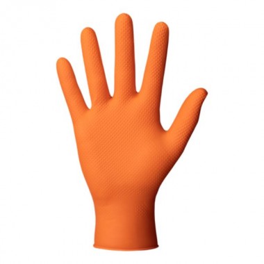Rękawiczki nitrylowe pomarańczowe powergrip L a'50