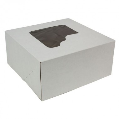 Pudełko cukiernicze 18x18x9cm białe z oknem a'50