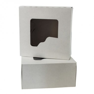 Pudełko cukiernicze 18x18x9cm białe z oknem a'50