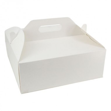 Pudełko na tort białe z rączką 30x30x11cm 25szt