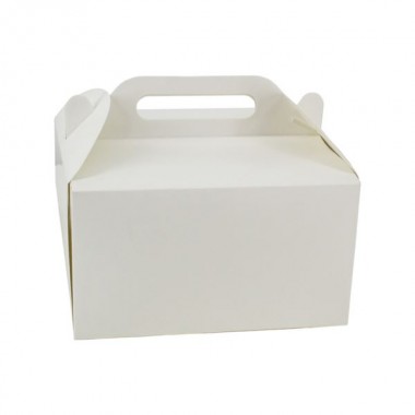 Pudełko na tort białe z rączką 18x18x10cm 25szt