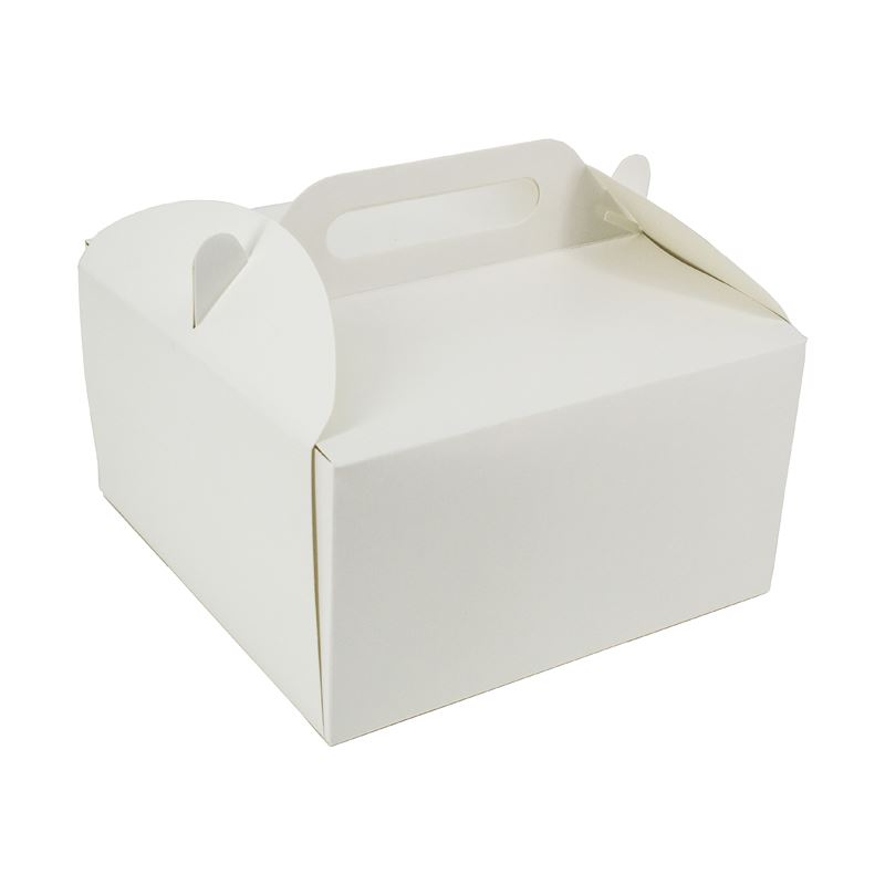 Pudełko na tort białe z rączką 18x18x10cm 25szt