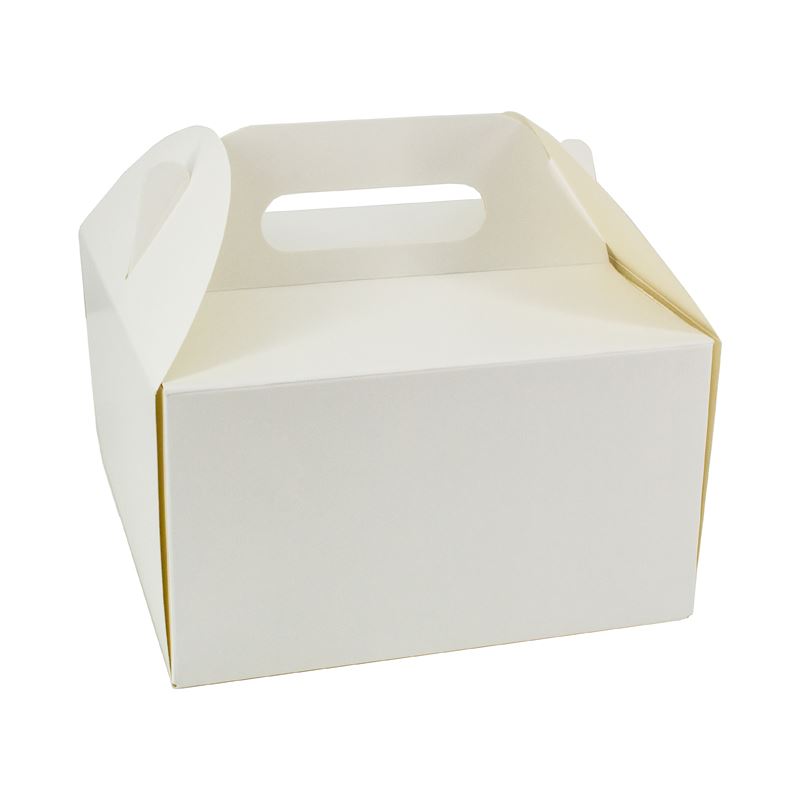 Pudełko na tort białe z rączką 21x21x12cm 25szt