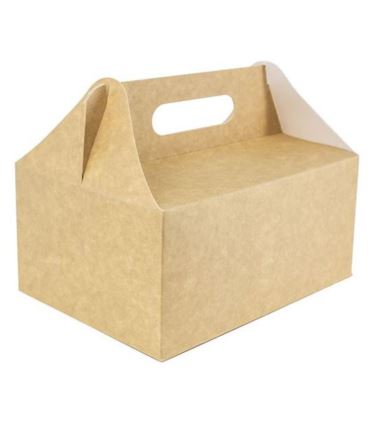 Pojemnik lunch box papierowy 100szt brązowy 190x140x90