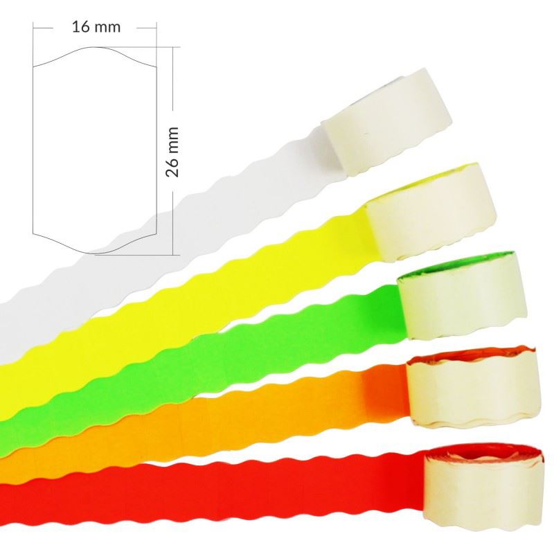 Taśmy do metkownic Meto 2 kolorowe 26x16mm dwurzędowa, falowana 5szt