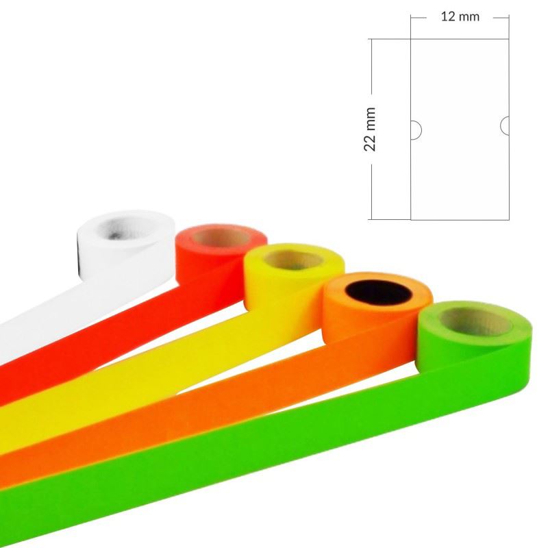 Taśmy do metkownic MHK1 kolorowe 22x12mm jednorzędowa, prosta 5szt