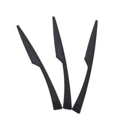 Nóż plastikowy czarny Servipack Wave Design 40szt Guillin