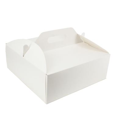 Pudełko na tort białe z rączką 30x30x11cm 25szt