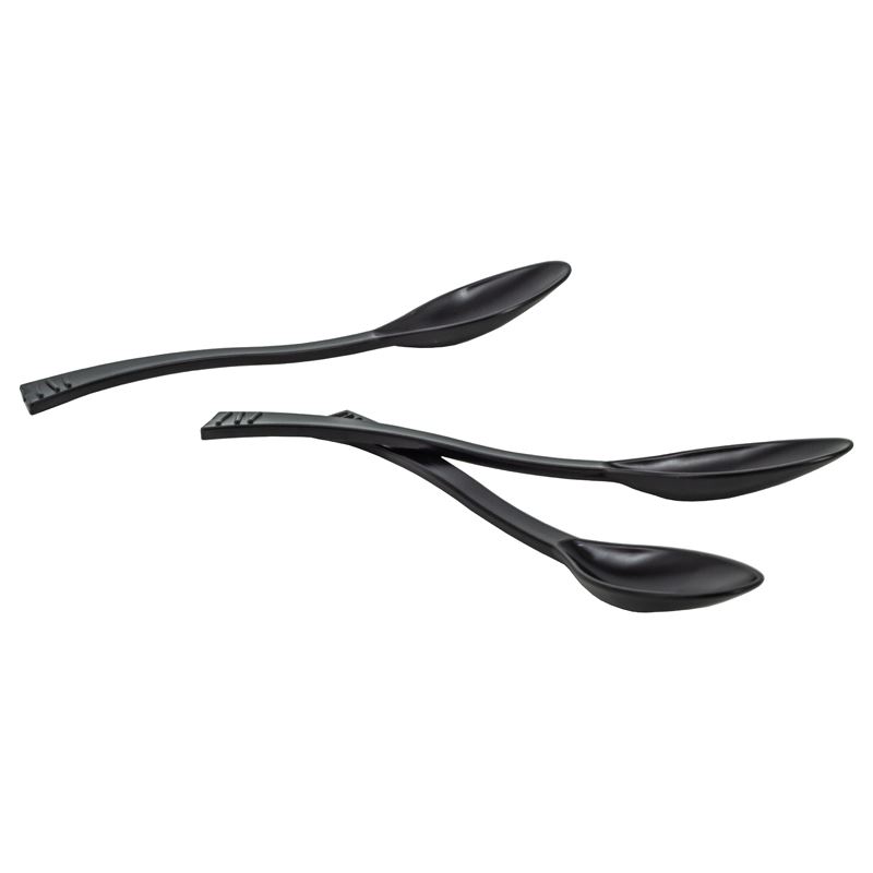 Łyżka plastikowa czarna Servipack Wave Design 40szt Guillin