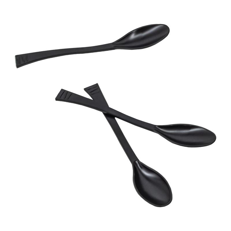 Łyżka plastikowa czarna Servipack Wave Design 40szt Guillin