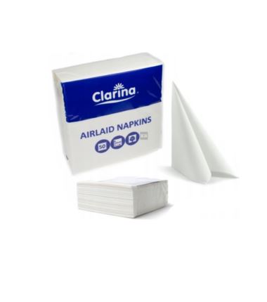 Serwetki flizelinowe 40x40 składane 1/4 białe 50szt