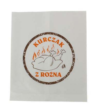 Torebki powlekane białe na kurczaka (duże) koperta kurczak 250x420 100szt