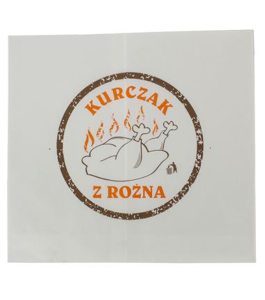 Torebki powlekane białe na kurczaka, koperta kurczak 250x300 100szt