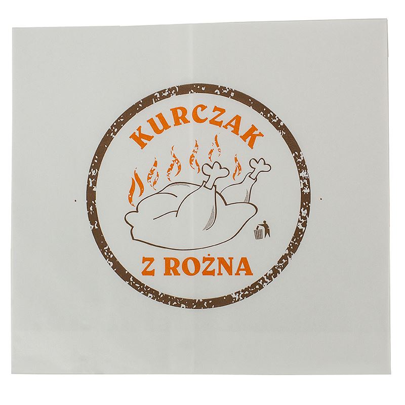 Torebki powlekane białe na kurczaka, koperta kurczak 250x300 100szt