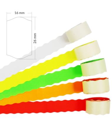 Taśmy do metkownic Meto 2 kolorowe 26x16mm dwurzędowa, falowana 5szt