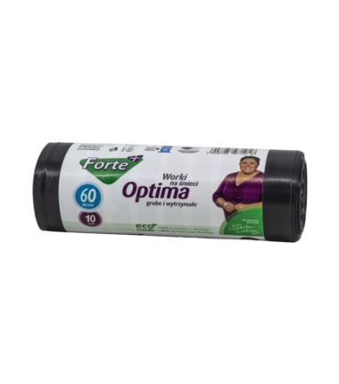 Worki na śmieci Forte+ Optima 60l LDPE czarne a'10