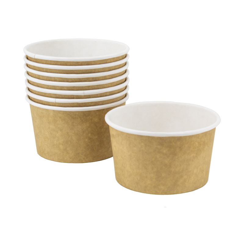 Miska papierowa na zupę 375ml 115mm kraft/biały 50szt