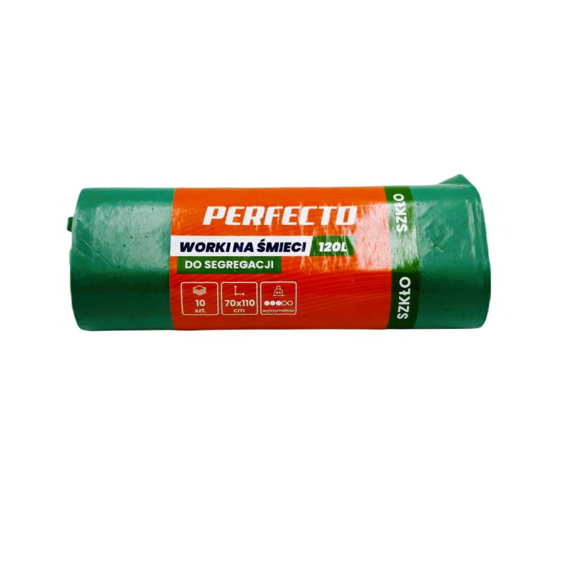 Worki na śmieci LDPE 120l zielone 10szt
