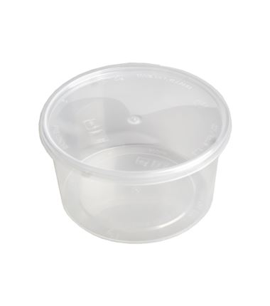 Pojemnik PP fi125 500ml transparentny + przykrywka PRE125500CV8C 25szt