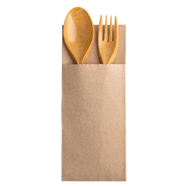 Etui na sztućce kraft "KANGUREK" serwetka 2W 50szt