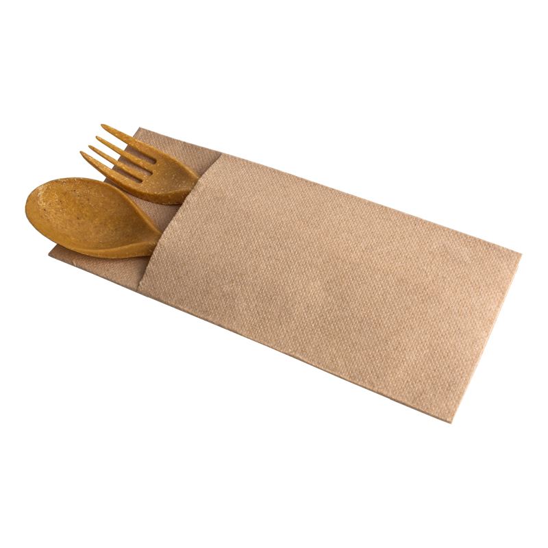 Etui na sztućce kraft "KANGUREK" serwetka 2W 50szt