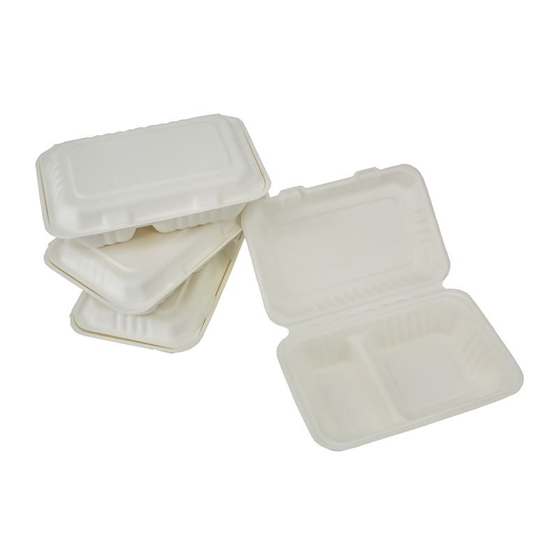 Menubox dwukomorowe opakowanie z trzciny cukrowej 230x156x65 125szt