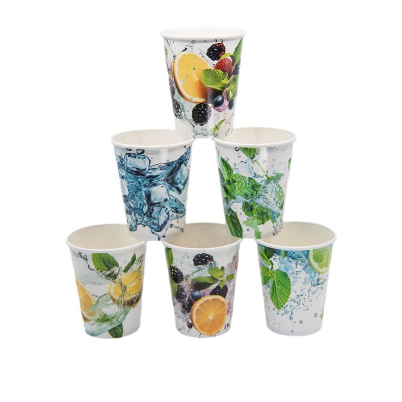 Kubek papierowy 400ml 90mm biały FRESH MIX 50szt