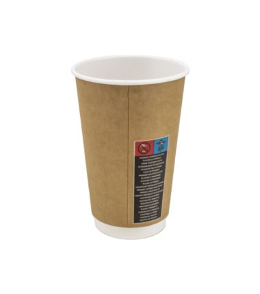 Kubek papierowy fi90mm 400 ml brązowy 20szt