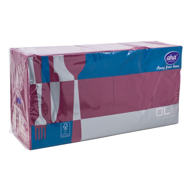 Serwetki 33x33 składane 1/4 2W bordowe 250szt