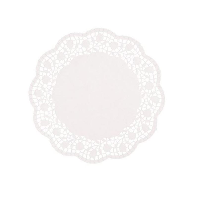 Serwetka ażurowa okrągła biała 25cm 100szt