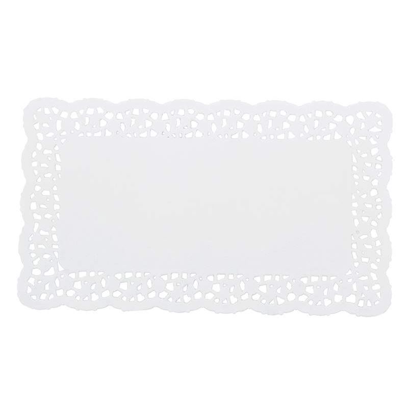 Serwetki ażurowe prostokątne białe 24x14 cm 100szt