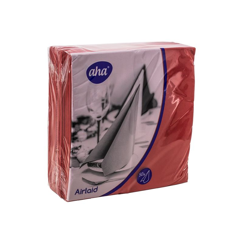 Serwetki flizelinowe 40x40 składane 1/4 czerwone 50szt