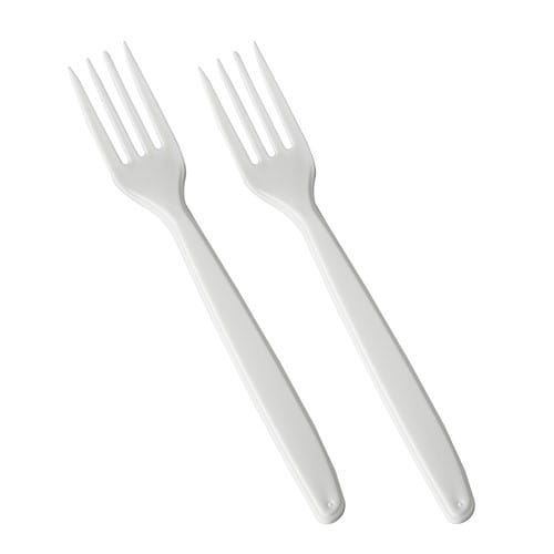 Widelce plastikowe białe wielorazowe 100szt