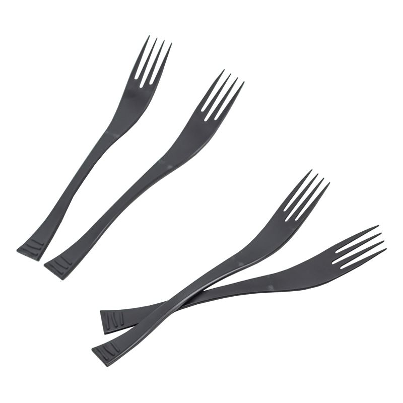 Widelce plastikowe czarne Servipack Wave Design 40szt Guillin