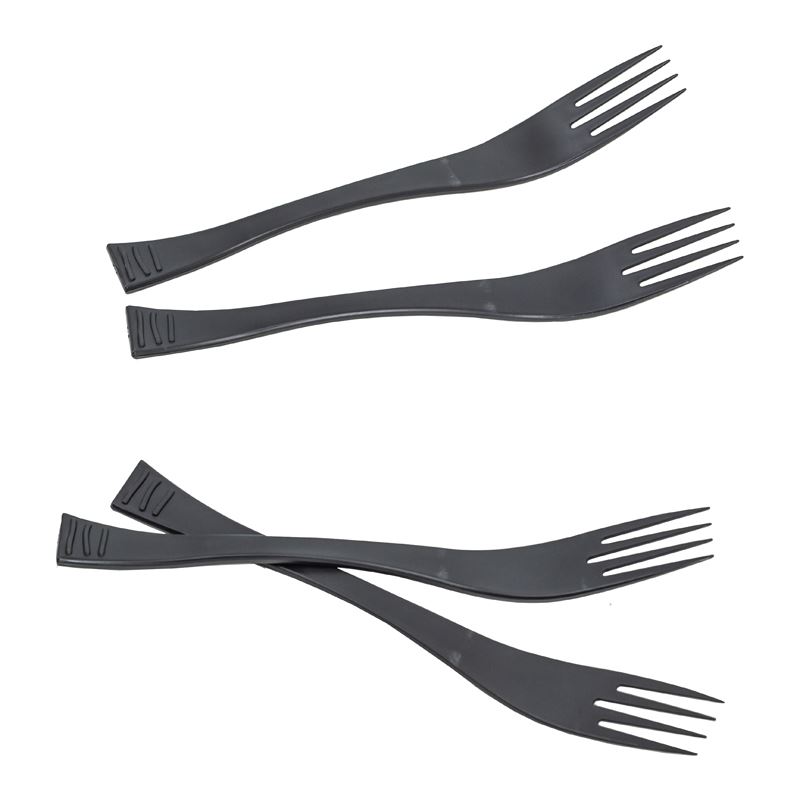 Widelce plastikowe czarne Servipack Wave Design 40szt Guillin