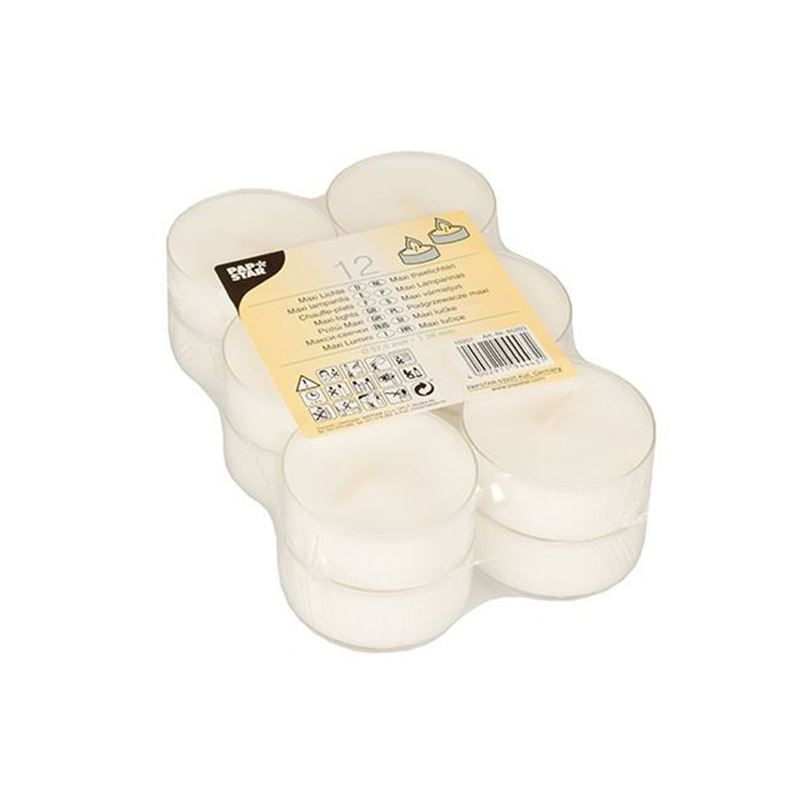 Podgrzewacze białe 57,5 mm MAXI 8h 12szt