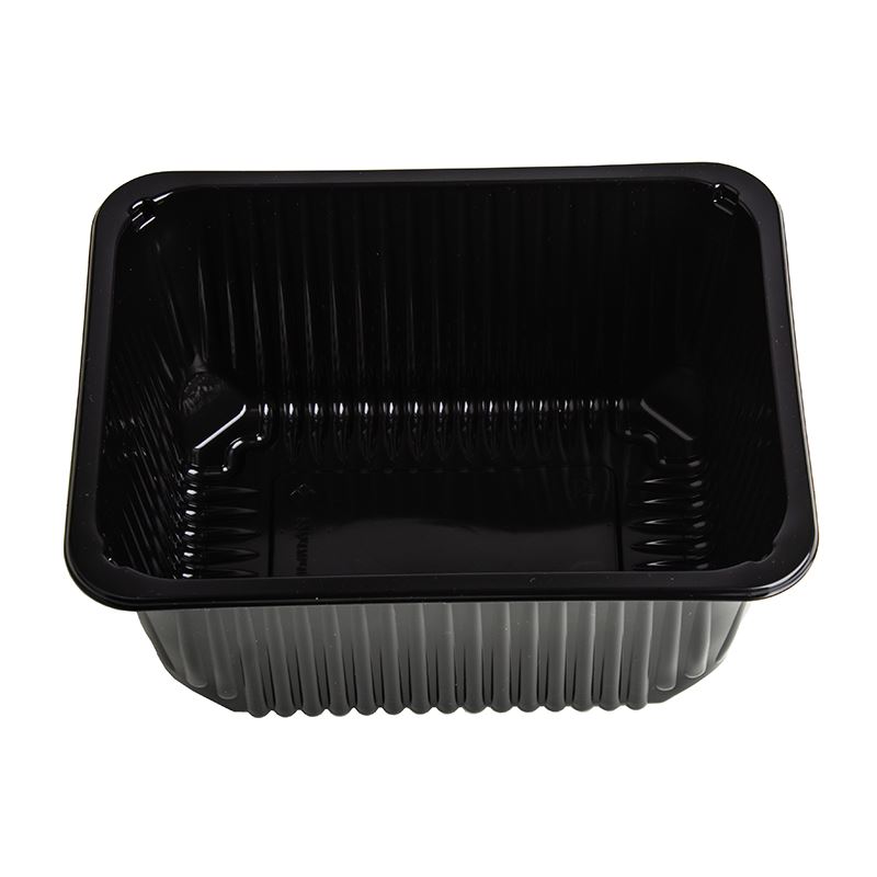 Pojemnik do zgrzewu 227x178x100 czarny 1-dzielny żebrowany 380szt