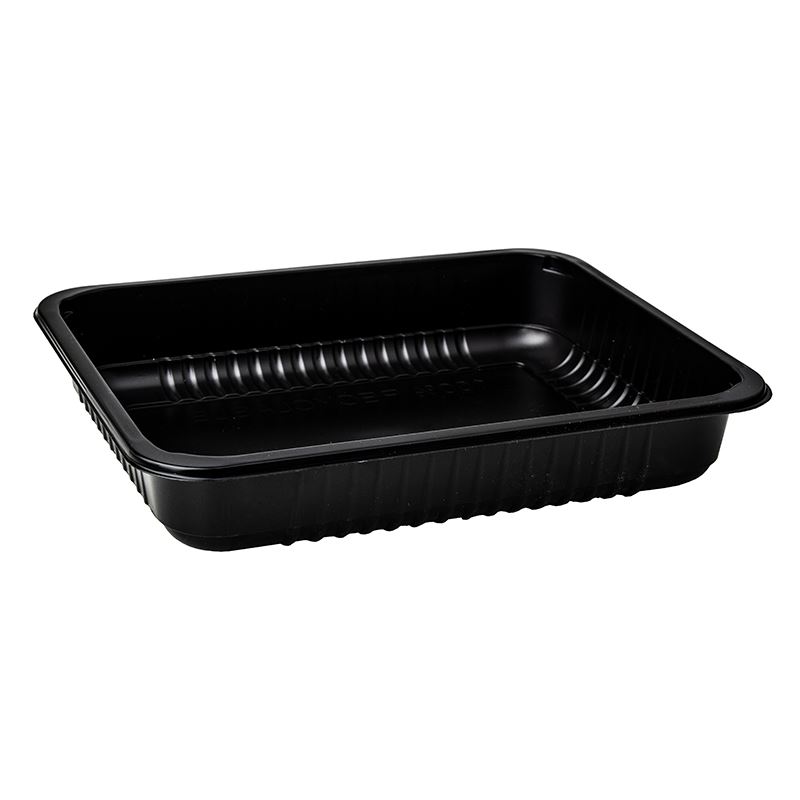 Pojemnik do zgrzewu 227x178x40 czarny 1-dzielny żebrowany 320szt