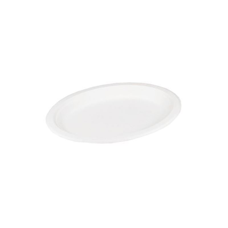 Talerz z trzciny cukrowej 26x19cm biały 50szt